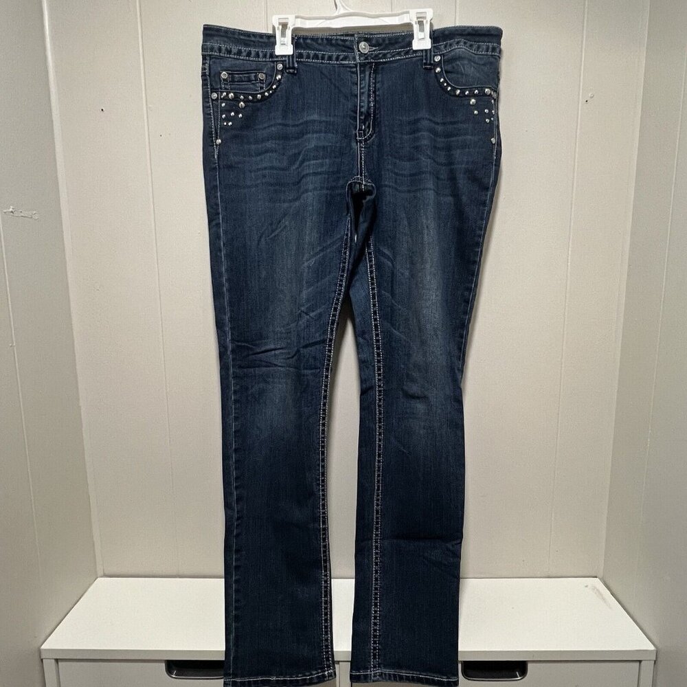 Puzzle Jeans Blue Skinny Denim Jeans Embellishment Size 13/14